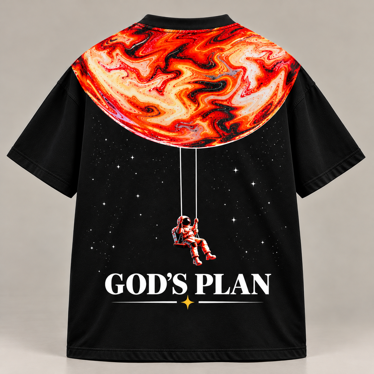 Cosmic Vision Black Oversized T-Shirt